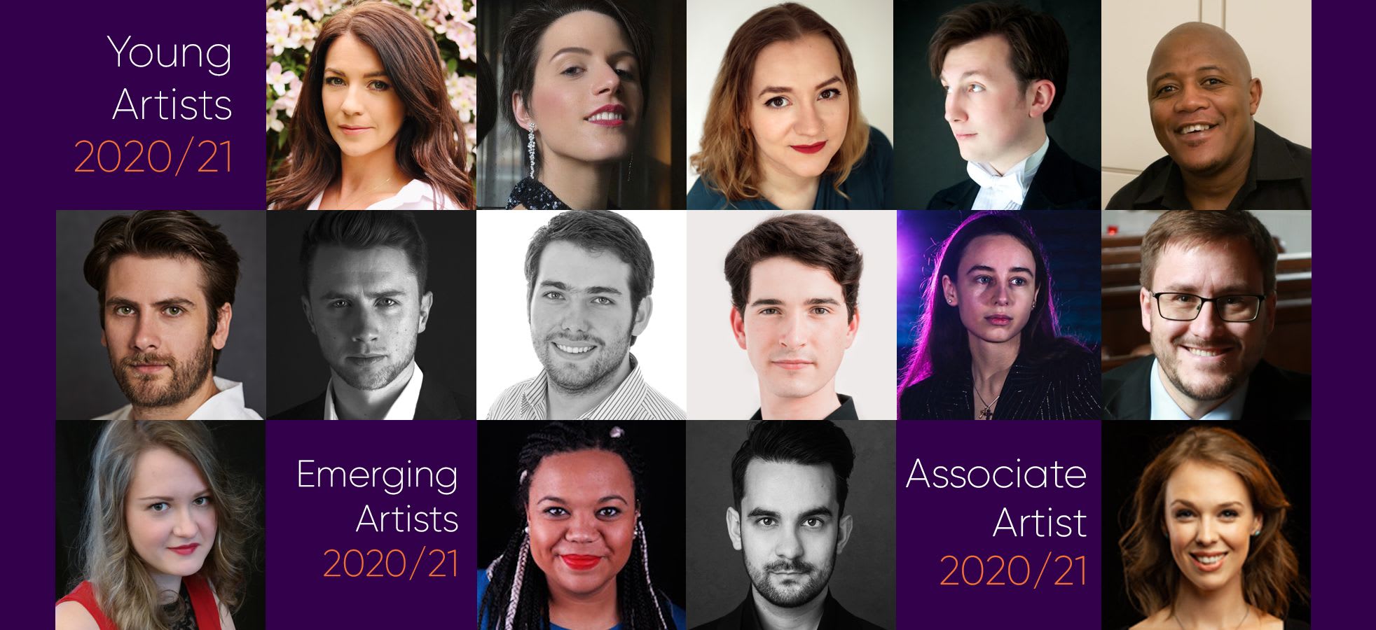 Collage of the announcement for the Young Artists 20/21