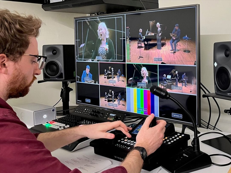 Someone monitoring the live stream